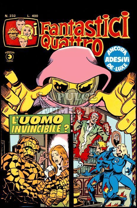 FANTASTICI QUATTRO #   232: L'UOMO INVINCIBILE? + ADESIVI EDICOLA